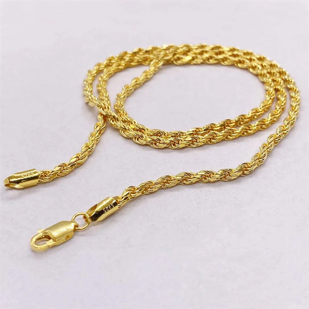 925 Sterling Silver Twist Rope Chain | Bracelet & Necklace