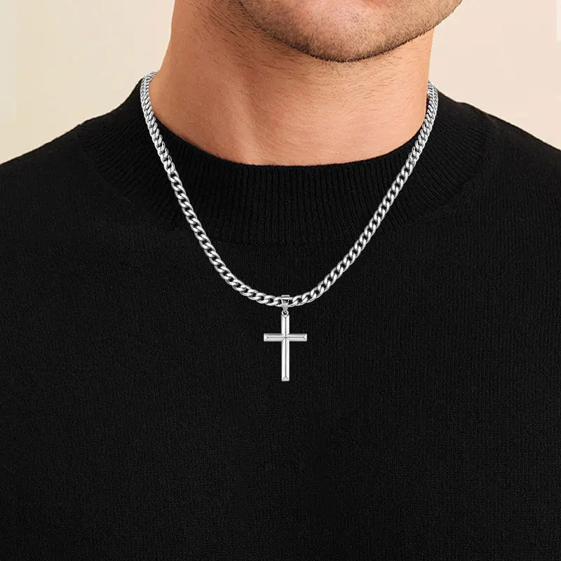 925 Sterling Silver Cross Pendant Necklace
