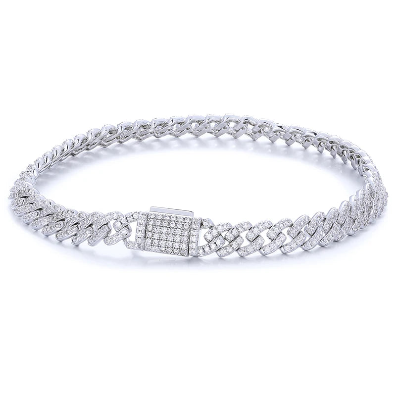 Iced VVS Moissanite Cuban Link Bracelet