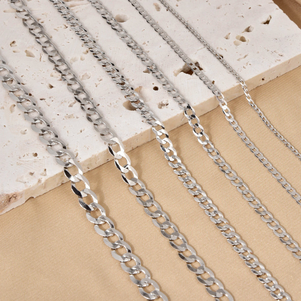 925 Sterling Silver Cuban Link Chain Necklace