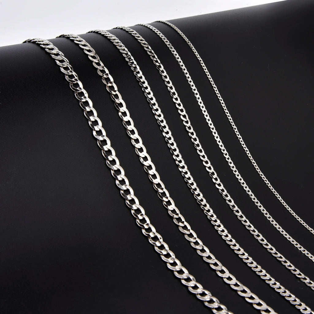 925 Sterling Silver Cuban Link Chain Necklace