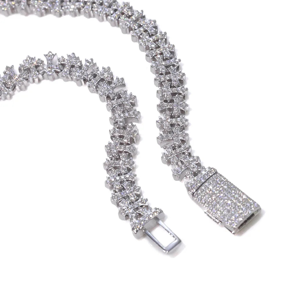 Iced cross chain | Gold & Silver | Necklace & Bracelet