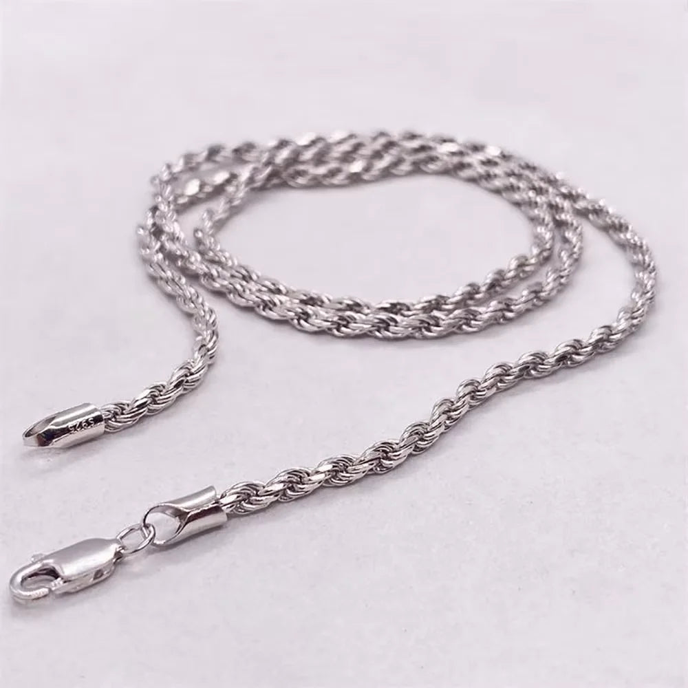 925 Sterling Silver Twist Rope Chain | Bracelet & Necklace