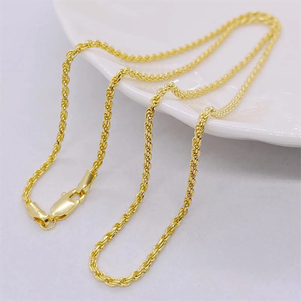 925 Sterling Silver Twist Rope Chain | Bracelet & Necklace