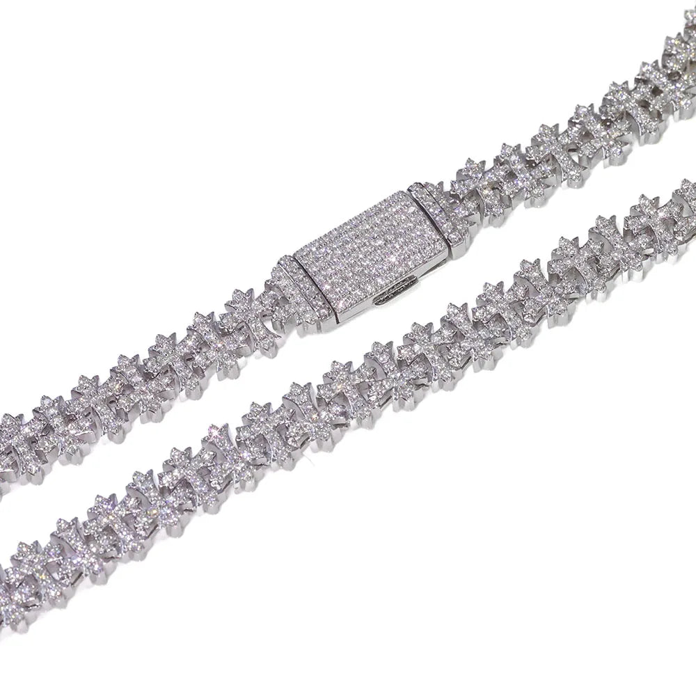 Iced cross chain | Gold & Silver | Necklace & Bracelet