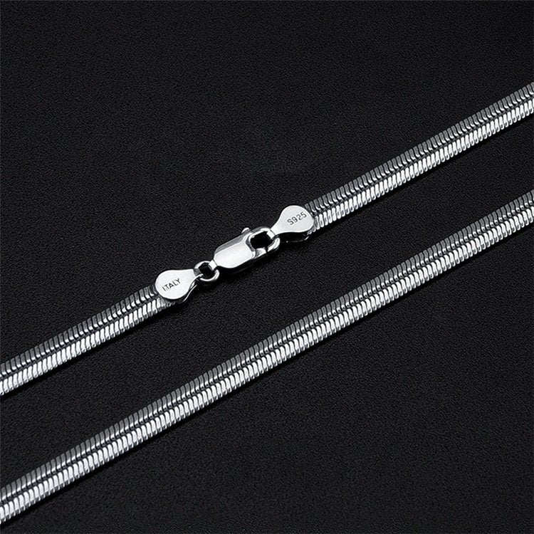 925 Sterling Silver Flat Snake Chain Necklace