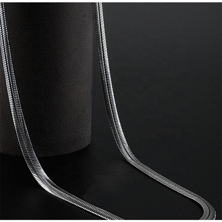 925 Sterling Silver Flat Snake Chain Necklace
