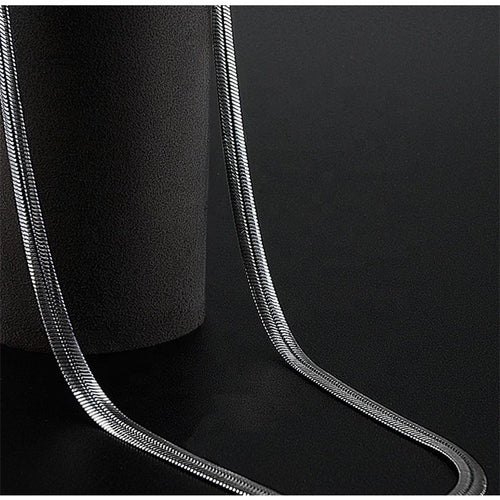 925 Sterling Silver Flat Snake Chain Necklace