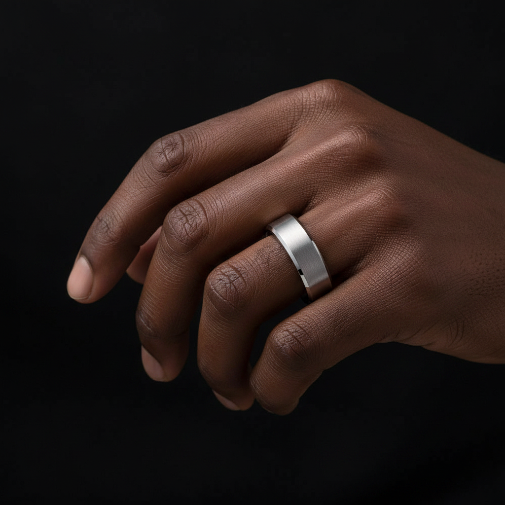 Brushed Tungsten Carbide Ring
